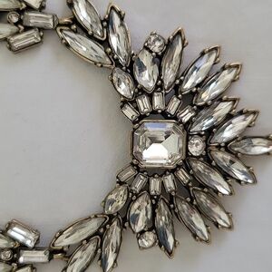 Banana Republic Gold And Clear Stone Maximallist Chunky Statement Necklace